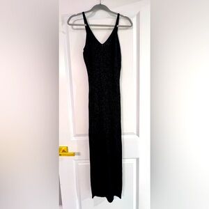 BNWT FOREVER 21 Black Silver Sparkle Bodycon Midi Dress